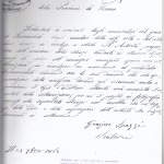 Lettera di Gr. Spazzi per proporre l'acquisto di una statua a Sanmicheli eseguita dal fratello, 23-9-1865